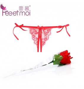 FEE ET MOI Sexy Lace Seethrough Underwear (Red Color)